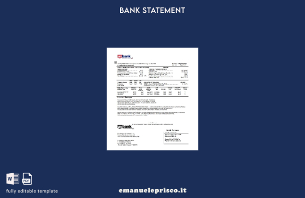 stile verificato USA Modello word di estratto conto della carta di credito banca